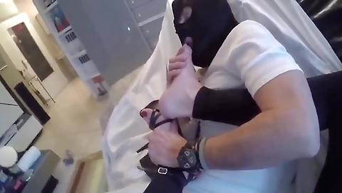 Mature shemale gets fucked with big dildo and cock