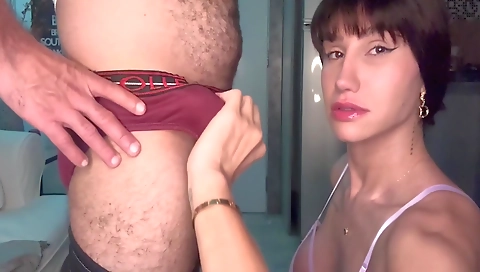 Busty shemale slut with a perfect ass fucked in a hole