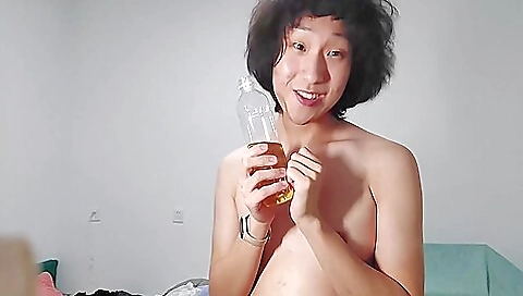 Crazy asian babe in a sexy blouse fucked in her cunt