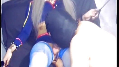 Sexy chinese amateur shemale masturbates with mask