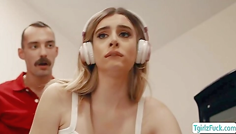 Stunning blonde gets her ass railed with a toy and a big dick