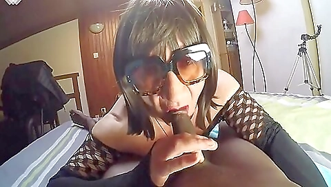 Ebony chick in lingerie shows off her body to the camera