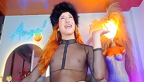 sexy redhead beauty with small tits enjoys her pussy