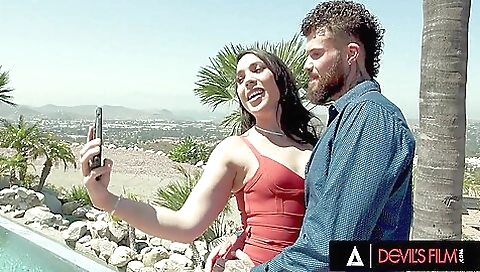 Brunette is getting fucked in doggy style in a hot movie