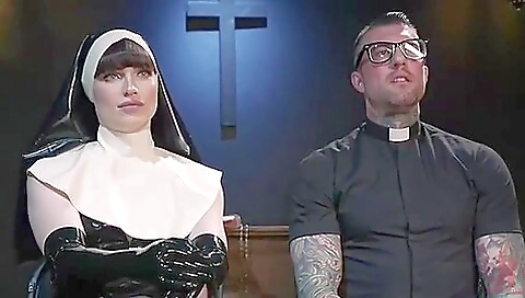 Brunette and a little horny whited on the white desk