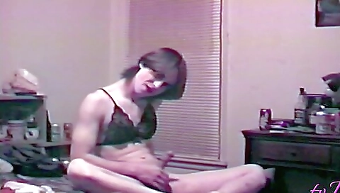 Hot brunette in lingerie shows off her body on the webcam