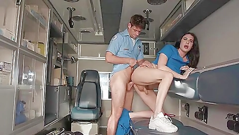 Nurse gets a big cock in her ass and her ass ripples